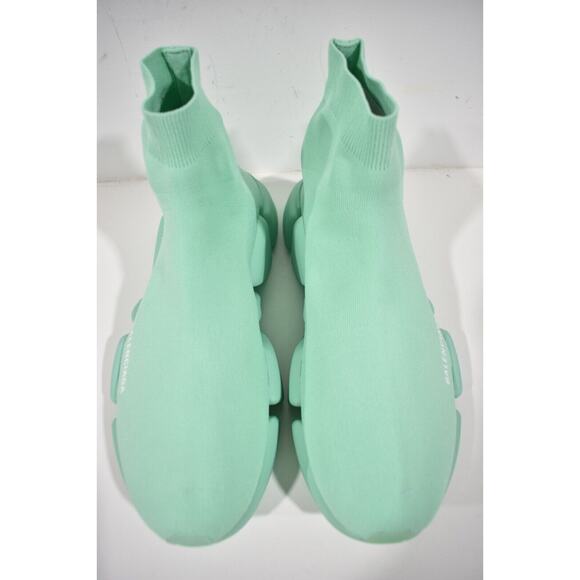 Balenciaga Mens Speed 2.0 Sock Mint Green High Top Knit Trainer Sneaker 45 12 - Picture 7 of 12